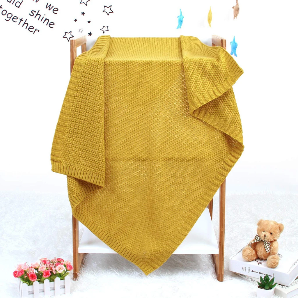 Вязаное детское одеяло для новорожденных, Пеленальное Одеяло, мягкое одеяло для младенцев, диван, постельные принадлежности, спальное одеяло, аксессуары для детской коляски