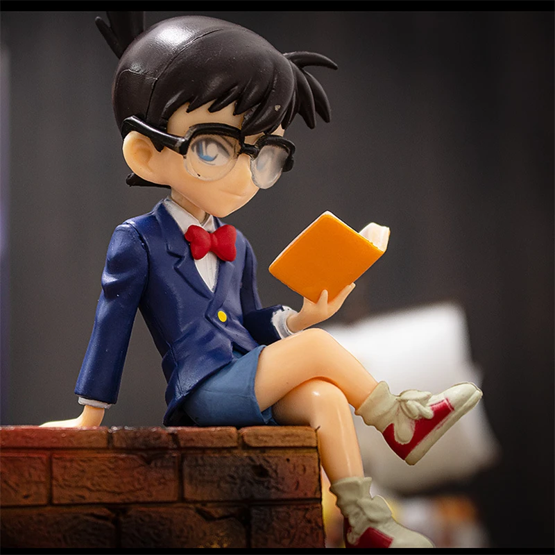 Japanese anime Cartoon Detective Conan Action Figures Reading Book And Detective Phone 3D PVC Model Collection Kid Gift Toy