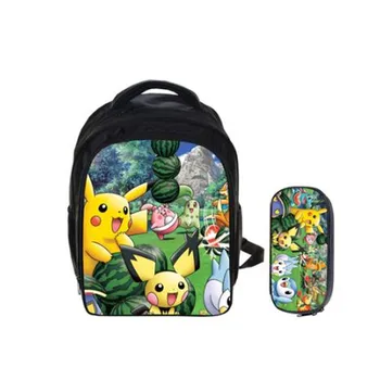 

2PCS/SET Pokemon Haunter Eevee Children School Bags Capacity Backpack Kids School Boys Girls Mochilas Infantil Catoon Rucksack