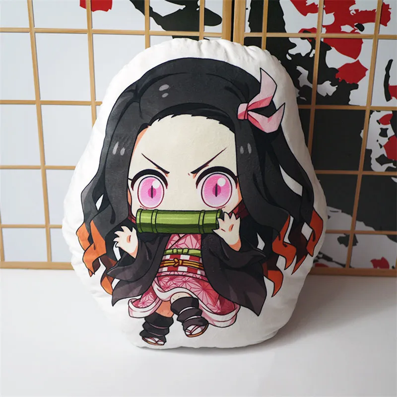 

Demon Slayer: Kimetsu no Yaiba Plush Toy Anime Kamado Nezuko Double-sided Pillow 45cm Back Cushion For Gift X4375