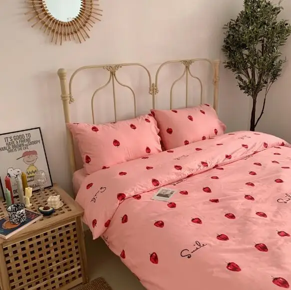 BXX038-I Baby Bedding Set Duvet Cover 4pcs/set Bed Sheet Pillowcase cotton 200*230cm Kids Bedding Cartoon Printing BXX038 - Цвет: BXX038-I