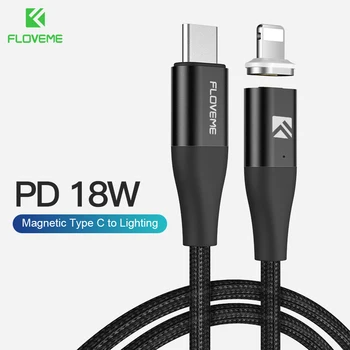 

FLOVEME Type C to Lighting Cable PD 18W Magnetic Fast Charging Cable For iPhone 11 XR XS X 8 iPad USB Data Type C Quick Charger