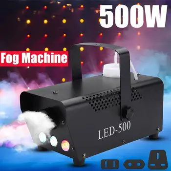 

Disco Light LED 500W Remote Control Fog Smoke Machine Christmas DJ Party Stage Light RGB Smoke Projector Christmas Decoration