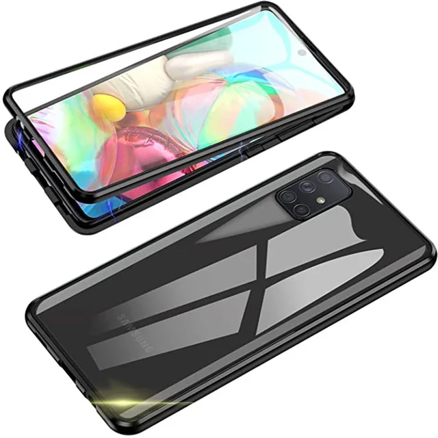 360 Magnetic Protection Case for Samsung Galaxy S21 Ultra Plus S20 FE A32 A72 A21 A21S A71 A51 A52 A22 A02S Note 20 Glass Cases samsung cases cute Cases For Samsung