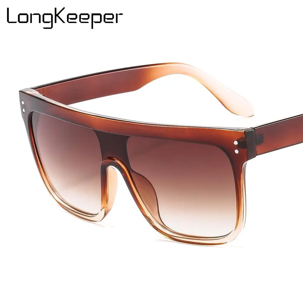 Большие Квадратные Солнцезащитные очки для женщин и мужчин, фирменный дизайн, Винтажные Солнцезащитные очки с плоским верхом, женские зеркальные очки, грандиентные солнцезащитные очки UV400
