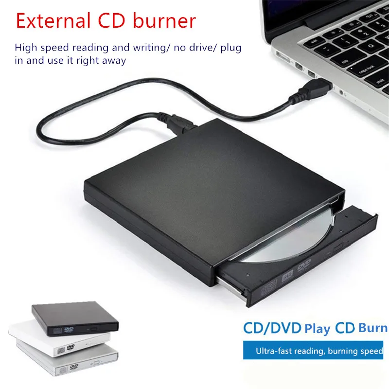 

Teyomi USB 2.0 Portable Ultra Slim External Slot-in DVD-RW CD-RW CD DVD ROM Player Drive Writer Rewriter Burner for PC