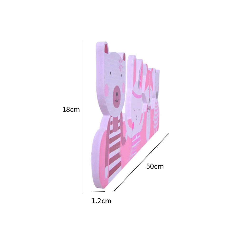 Easy Install Hanging Decoration Wide Use Kids Room Clothes Hook Multifunction Cartoon Bedroom Bathroom Wooden Home Wall Mount