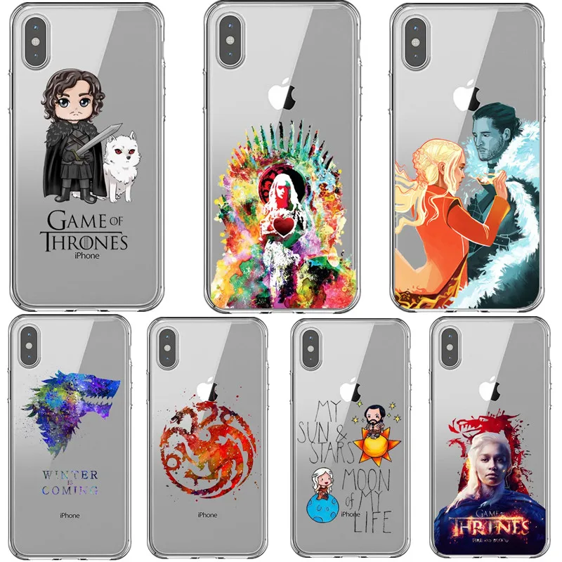 Чехол для iPhone X 5S SE 6s 6 7 8 Plus XS Max XR с изображением игры трона Дейенерис Дракон Джон