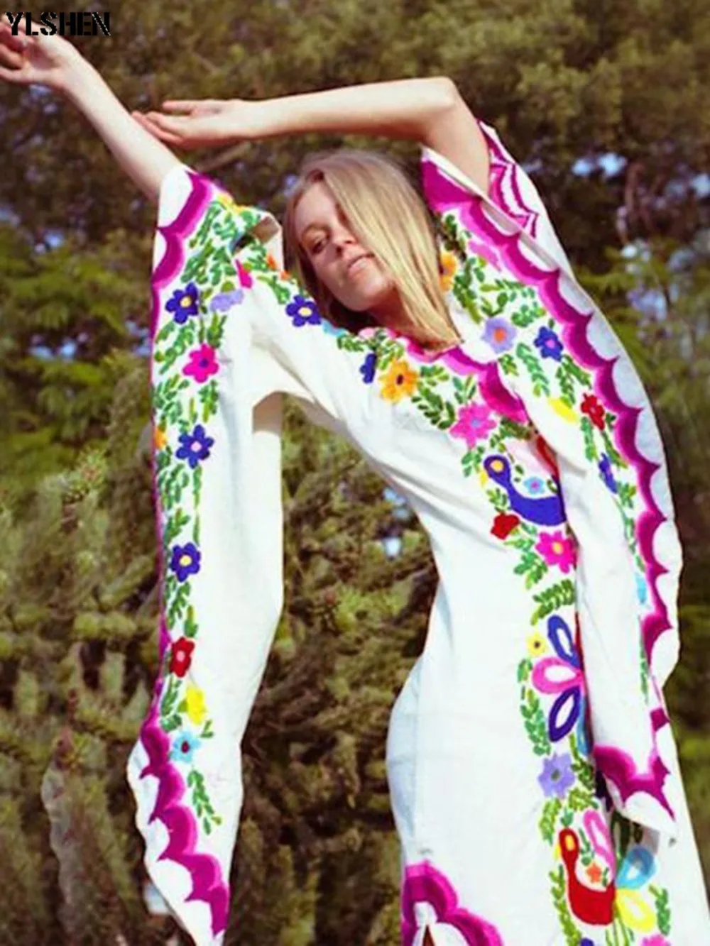 White African Dresses for Women 2019 Fashion Robe Boubou Africain Long Dress Butterfly Print Basin Riche Dashiki African Clothes 03