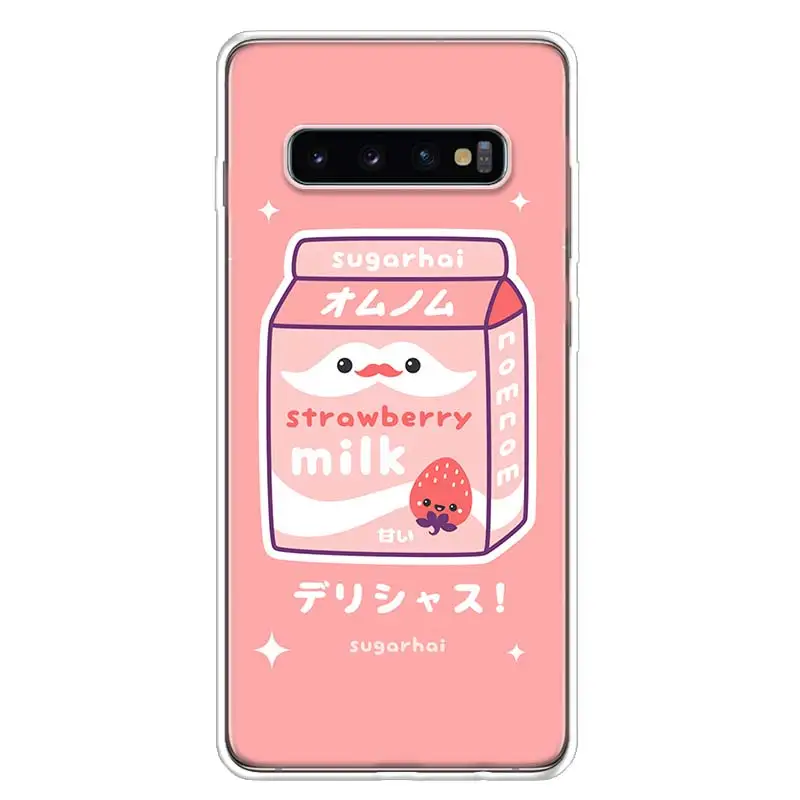 Strawberry Milk Funny Unicorn Phone Case Samsung Galaxy S21 S10e S9 S8 Plus S7; iPhone 12 Gift 272 Anime Japanese Kawaii