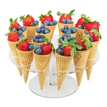 6-16 отверстий мороженое конфеты акриловый держатель кекс мороженое держатель для Рожков подставка для свадебной вечеринки буфет дисплей кухонный инструмент