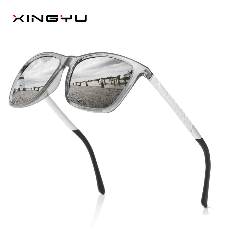 

XINGYU Color Change Grey Frame Photochromic Polarized Sunglasses Men Square Classic Chameleon Glaases Transition Lens Eyewear