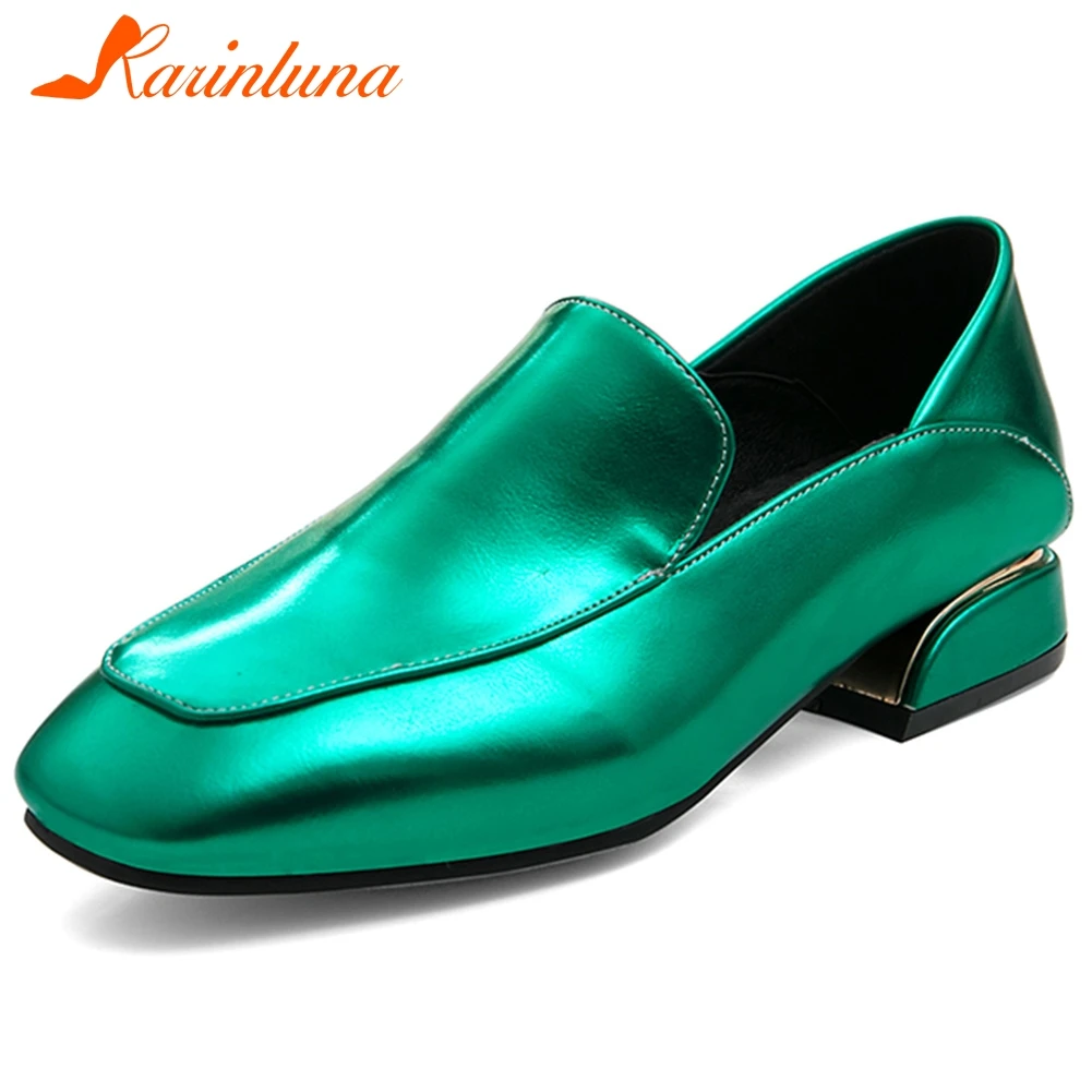 

Karinluna New Fashion 2020 Spring/Autumn Concise Leisure Pumps Woman Shoes Slip On Chunky Heels Shoes Women Pumps Female