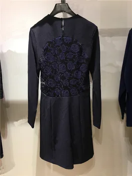 

Women Dress Back Rose Patchwork Mini Dress