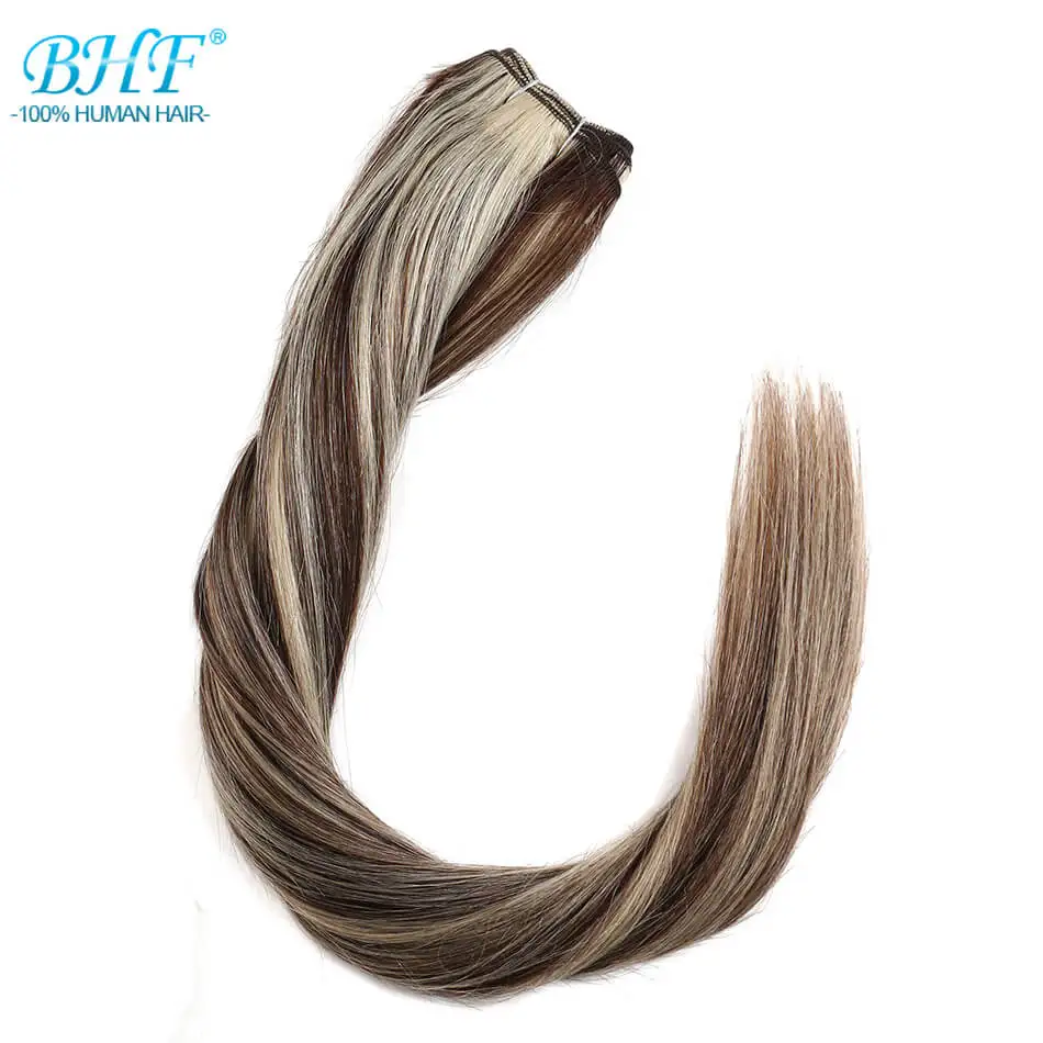 Bhf человеческие волосы с эффектом деграде(переход от Реми волос наращивание волос Реми волосы для наращивания, натуральные европейские прямые искусственные волосы одинаковой направленности натуральные наращиваемые волосы 100g - Цвет: 4-613