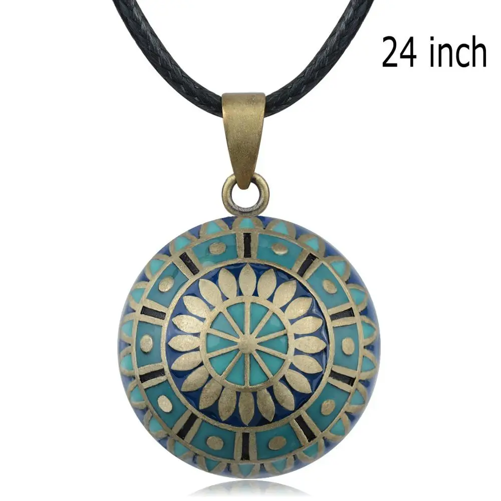 24 inch Necklace Оригинальное ожерелье Eudora с шаром гармонии для беременных, подвеска в виде болы для беременных с цветком от солнца, роскошные ювелирные изделия для женщин, подарок для душа - Окраска металла: 24 inch Necklace