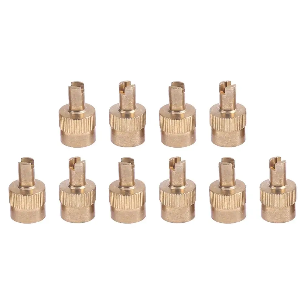 Copper Slotted Head Valve Stem Caps - 10PCS Dust Cover Set