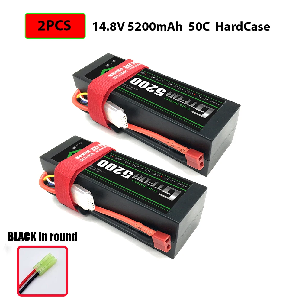2S 3S 4S 5200mAh 6000mAh 7000MAH 7,4 V 11,1 V 14,8 V 50C 60C 100C 120C GTFDR Lipo батарея для X-MAXX E-REVO RC автомобилей Лодка Дрон - Цвет: 2PCS5200HARDBLACK