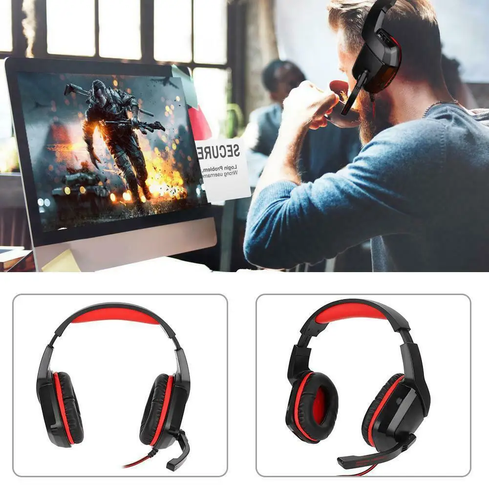 3 5mm Microphone Wired Headphone Stereo Sound Game Earphone with All directional Microphone Headphones