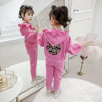 

3-13Y Quality Autumn Girl Coats + Pants Set Fashion Baby Tracksuit Children Clothing Infantil Hoodie Kids Clothes Girls Suit