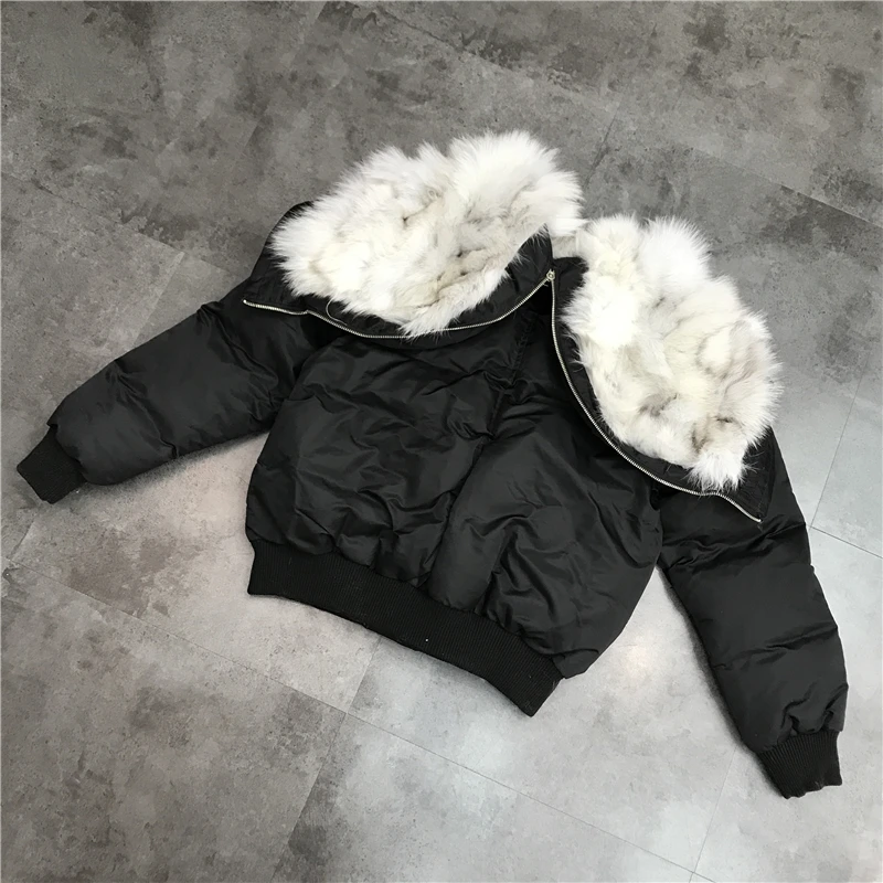 Зимние корейские новые утолщенные теплые хлопковые короткие куртки на молнии с большим лисьим мехом, парки, пальто, верхняя одежда для женщин, модная уличная одежда