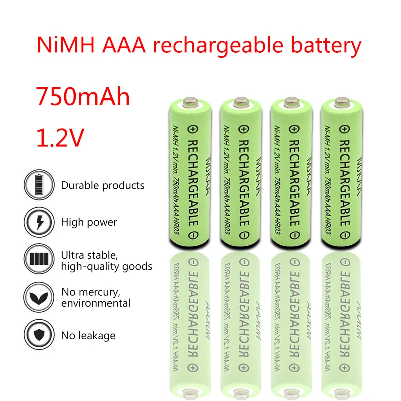 Оптовая продажа дешевых AJQQ большой емкости nimh aaa батарея 750 мАч 1 2 в