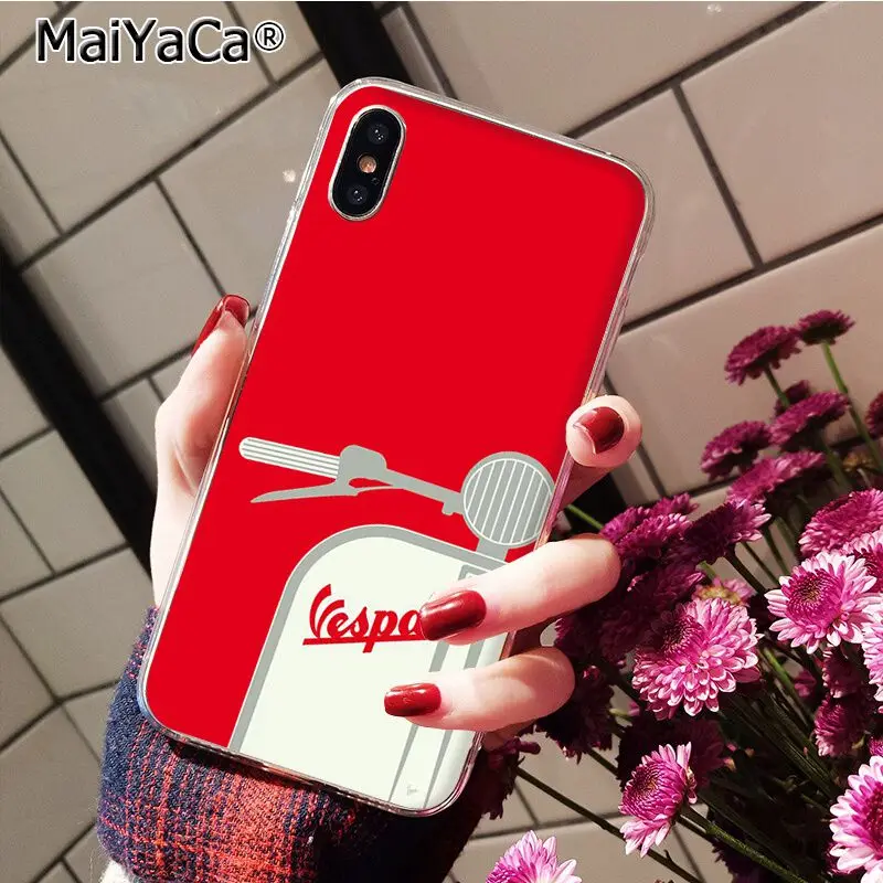 MaiYaCa Vespa скутер окрашенный чехол для телефона iphone 11 Pro 11Pro MAX 8 7 6S Plus X XS MAX 5 5S SE XR 10 Capa