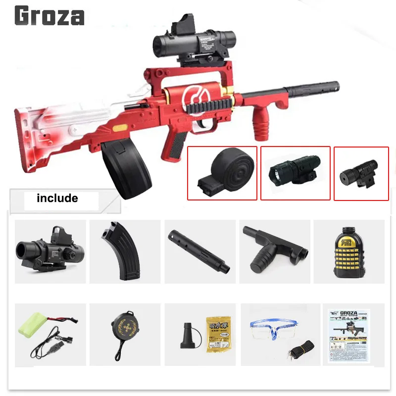 ZhenDuo игрушки Groza гелевый шар бластер пистолет водяные пули барабан маг-fed игрушечный пистолет - Цвет: 3