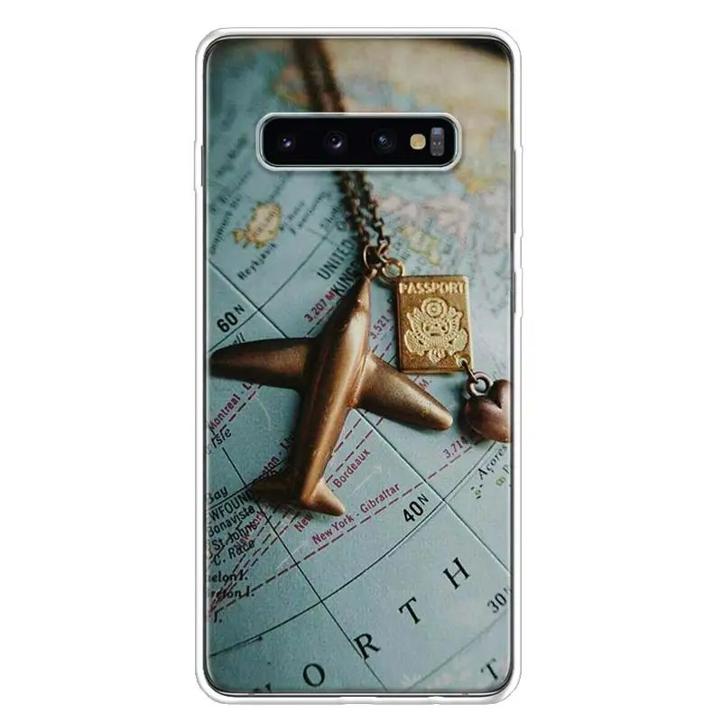 Карта мира, план путешествий, чехол для телефона samsung Galaxy S10+ Lite Note 10 9 8 S9 S8 J4 J6 J8 Plus S7 S6, чехол