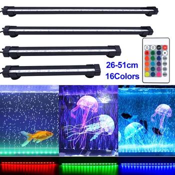 

Remote Control Aquarium Light RGB IP68 Color Underwater Air Bubble Lamp Submersible Fish Tank Lamp Make Oxygen for Fish D20