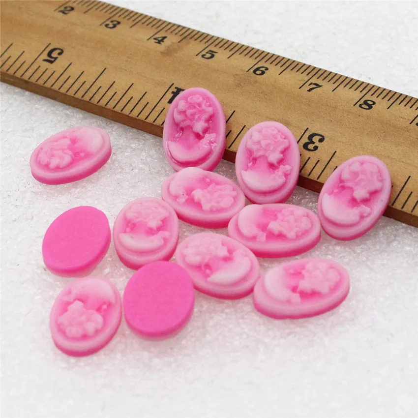 Кабошоны из полимерной смолы с плоской задней поверхностью 10*14 мм для настройки