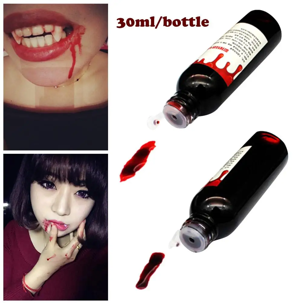 

30 ml Realistic Fake Blood DIY Halloween Decoration Non-toxic Artificial Blood Bottle Drop Simulation Props Holiday Party Supply