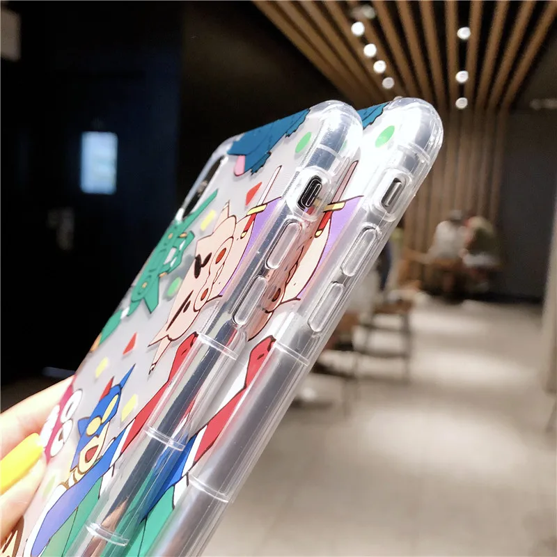 Японский милый Аниме Crayon Shinchan Ultraman чехол для телефона для iPhone 11 Pro Max X XS Max XR 8 7 6 S Plus прозрачный ТПУ задний Чехол Fundas