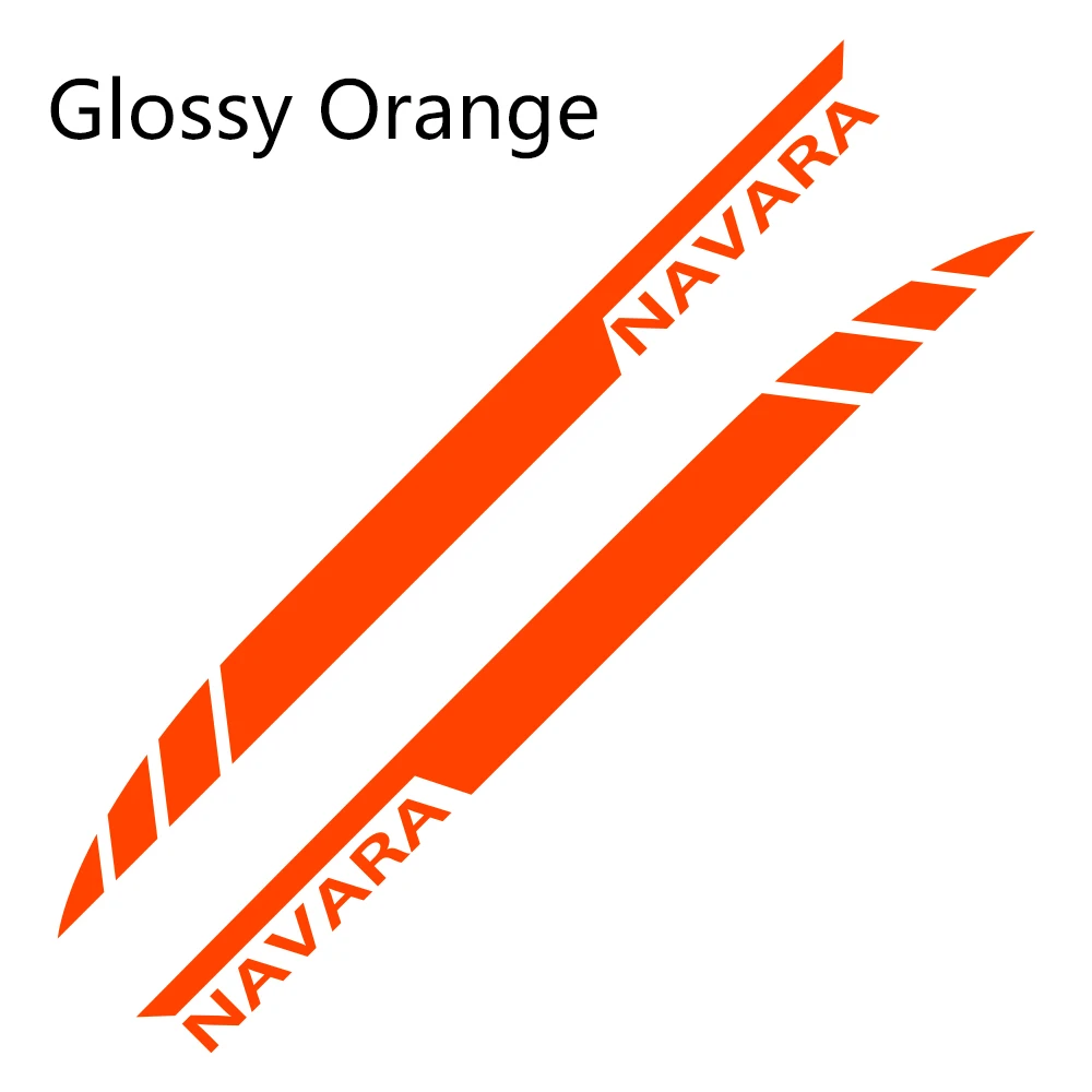 Glossy Orange Автомобильный Стайлинг боковой двери полосы наклейки Автомобильная виниловая пленка Украшение Наклейка для Nissan NAVARA Автомобили DIY автомобильные принадлежности для тюнинга - Название цвета: Glossy Orange