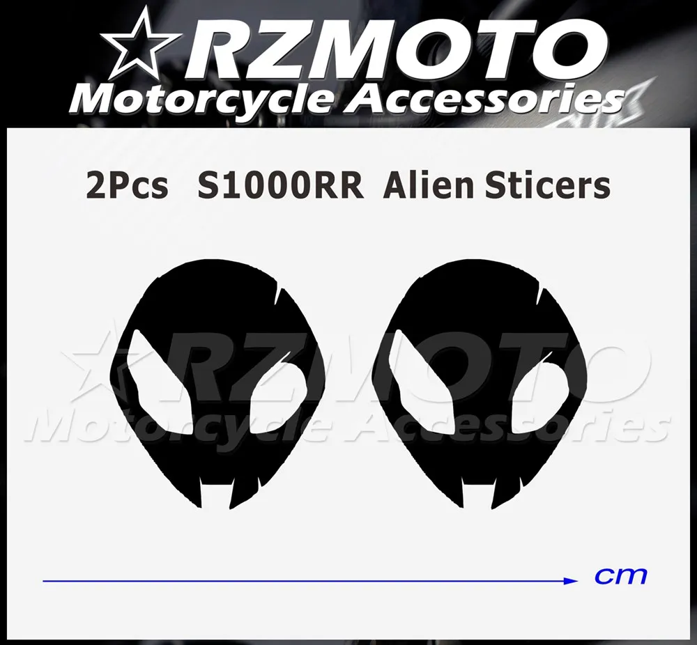 

NEW Fit For BMW S1000RR HP4 Alien Head Motorcycle Sitcker Decal Logo Pad Fairing Colur DIY RZMOTO Black