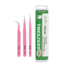 Ресницы для наращивания розовые Пинцет VETUS West CS15 розовые Cs12 золотые помеченные поперечные границы