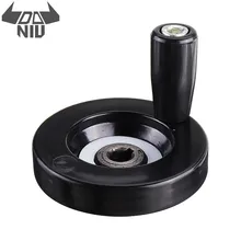 DANIU Black Milling Machine Lathe8x63mm CNC Handwheel with Rotating Handle CNC Bakelite Corrugated Hand Wheel Parts