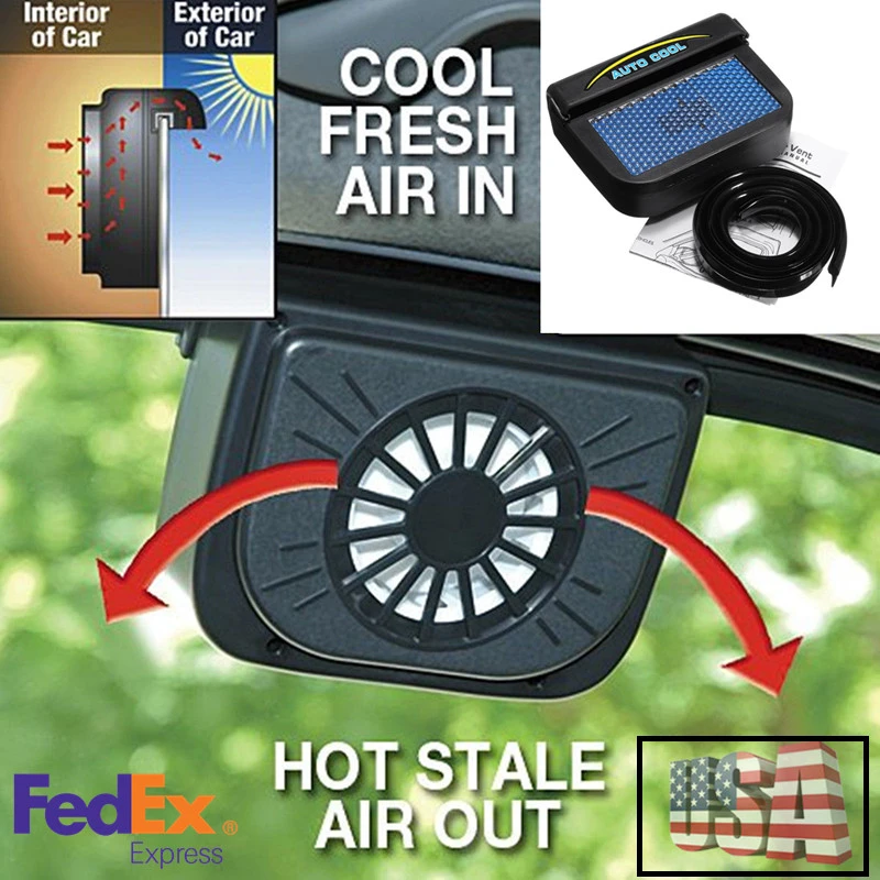 Solar para ventana coche, dispositivo enfriador de circulación de aire, Stock de ee.uu.|Calefacción y ventiladores| - AliExpress