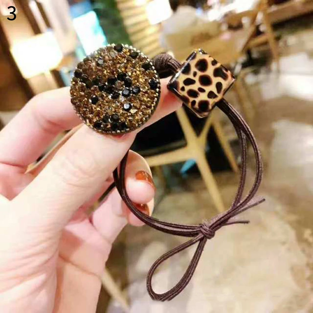 

1Pc 2019 Scrunchie Summer New Hair Accessories Korean Version Of The Smiley Face Leopard Print Rainbow Elastic Rubber Hairband