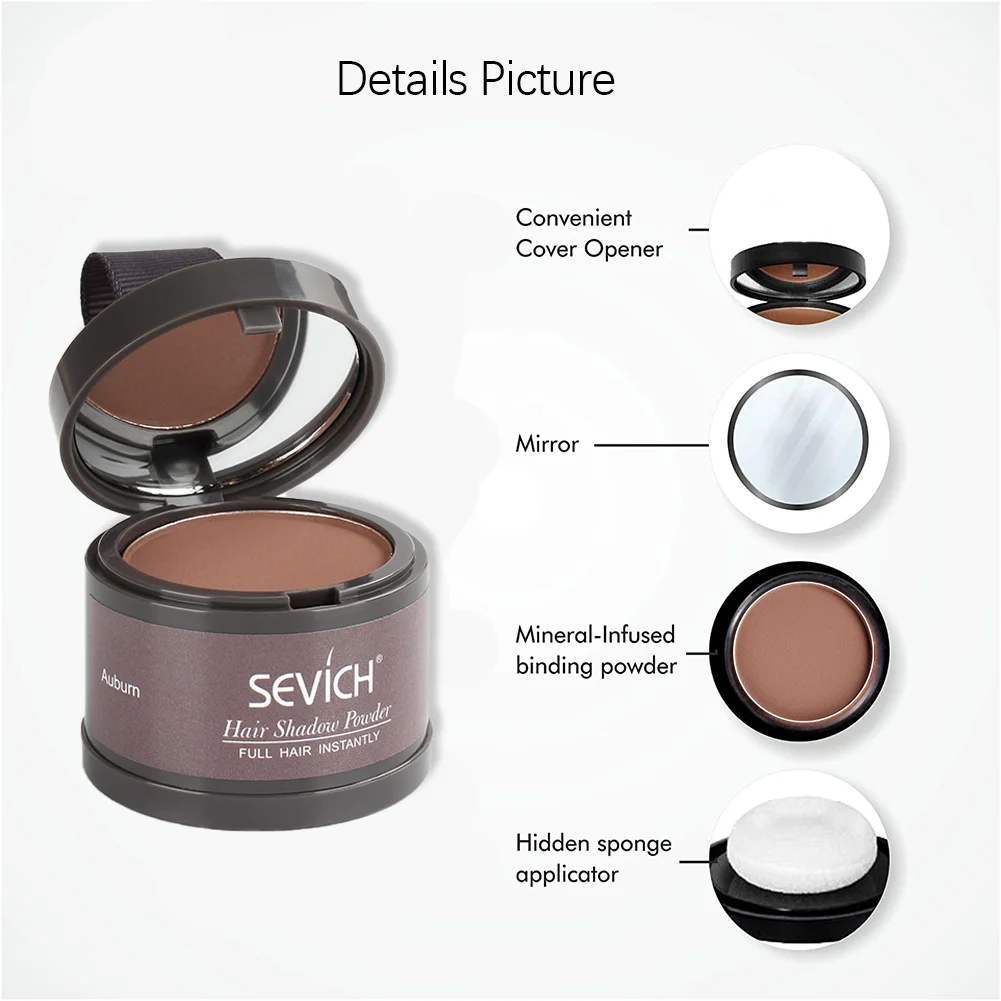 Sevich Hairline Powder 13 Color Hair Root Cover Up Water Proof Instant Modified Repair Hair Shadow Powder Makeup Concealer,hair building powder,hair coloring product