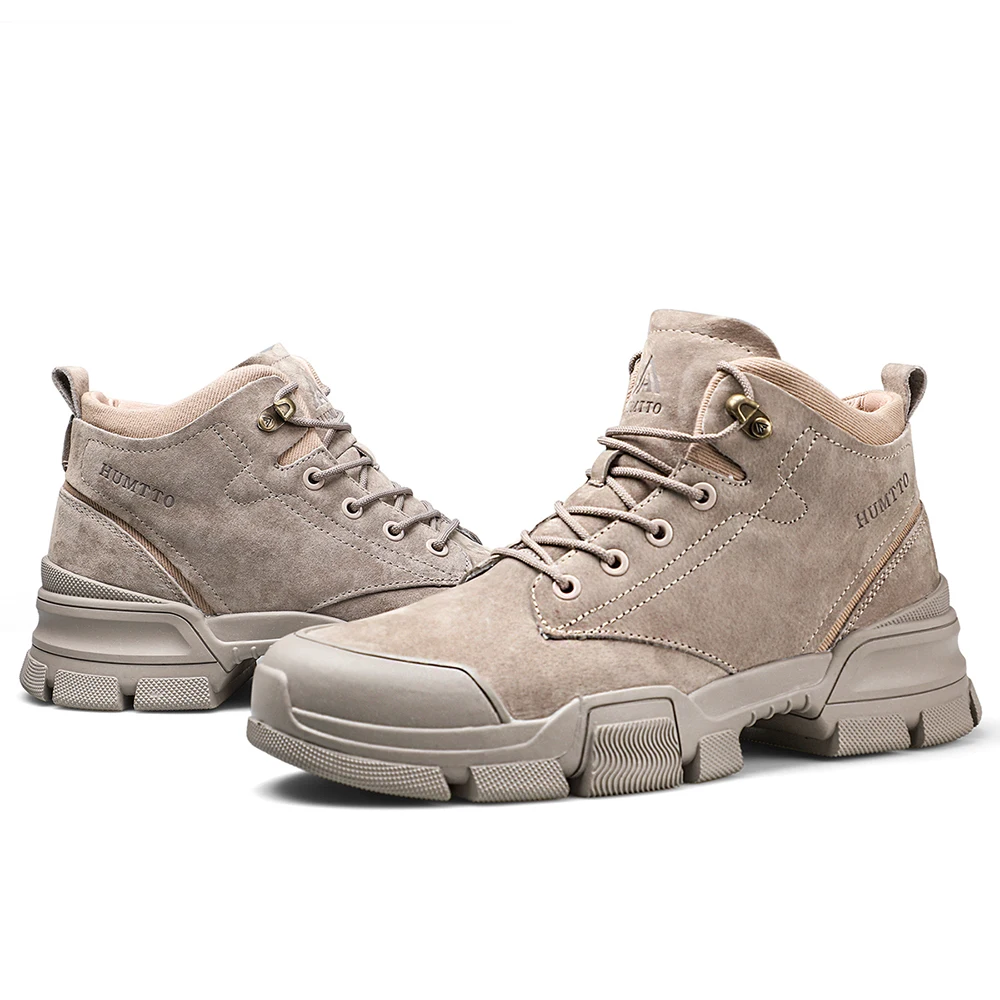HUMTTO Men's Leather Outdoor Hiking Trekking Hunting Boots Sneakers Shoes For Men Sport Climbing Mountain Boots Shoes Man