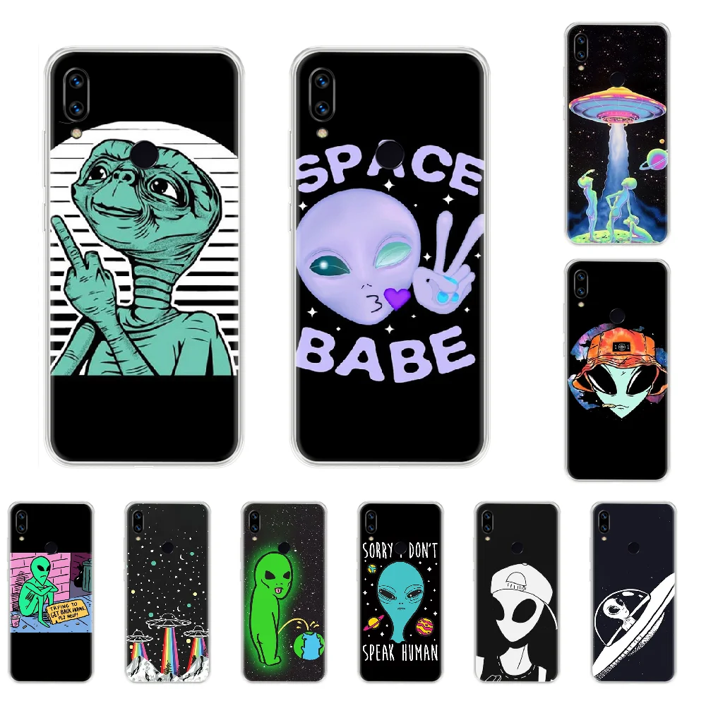Мягкий чехол для телефона alien space funny Custom Photo Xiaomi Redmi 2 3 4 4x5 5a 6 7 8 8T pro mi9 | Мобильные