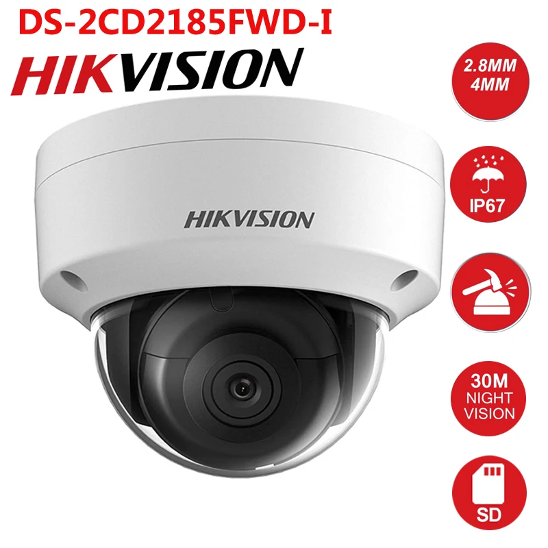 

IP Camera 8MP POE DS-2CD2185FWD-I Outdoor 4K Network Dome security CCTV Camera SD card 30m IR H.265+