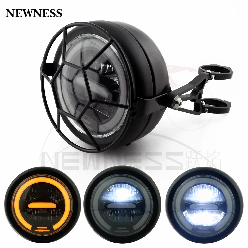 6 5 &quotдюймовая универсальная светодиодная фара круглая Hi/Low Beam Halo налобный