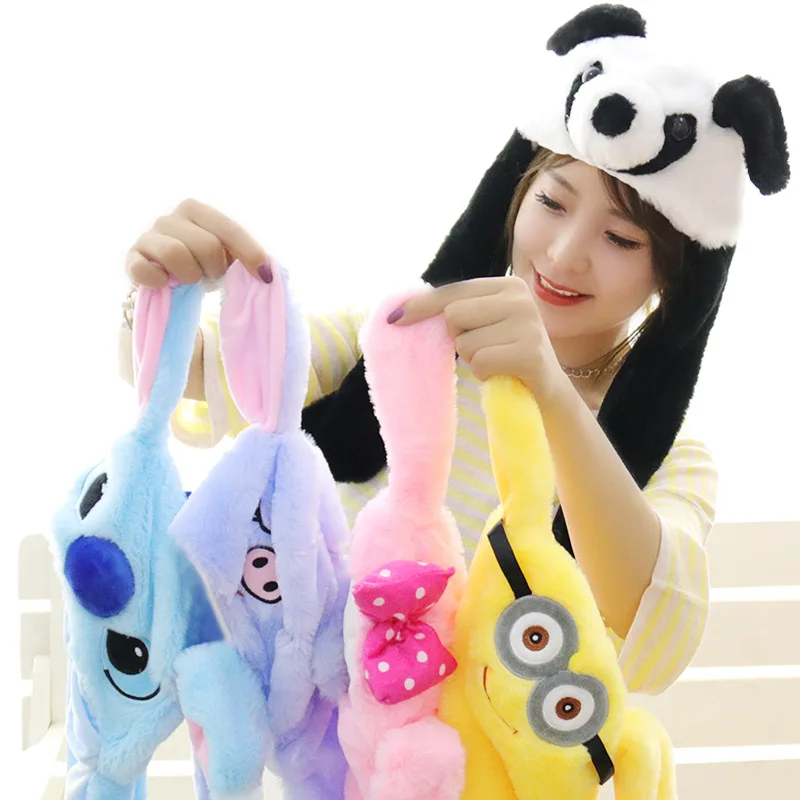 

New Baby Hat A Rabbit Hat Plush Toy Will Move The Rabbit Ears Panda Pikachu Hat Newborn Photography Props Not Shining