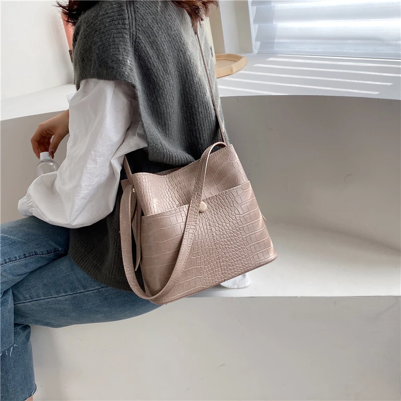 Сумка-мешок из искусственной кожи с каменным узором для женщин маленькая сумка через плечо женские дорожные сумки