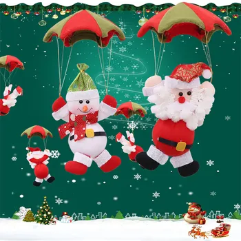 

Christmas Parachute Santa Claus Snowman Pendants Scene Decoration Pendant Sep 10th