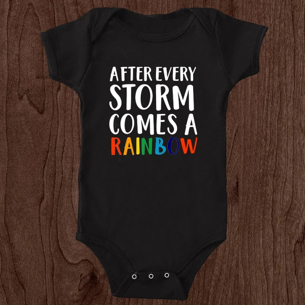 

After Every Storm Comes A Rainbow Baby Onesie 100% Cotton Infant Baby Bodysuits Cute Harajuku Funny Kids Jumpsuit