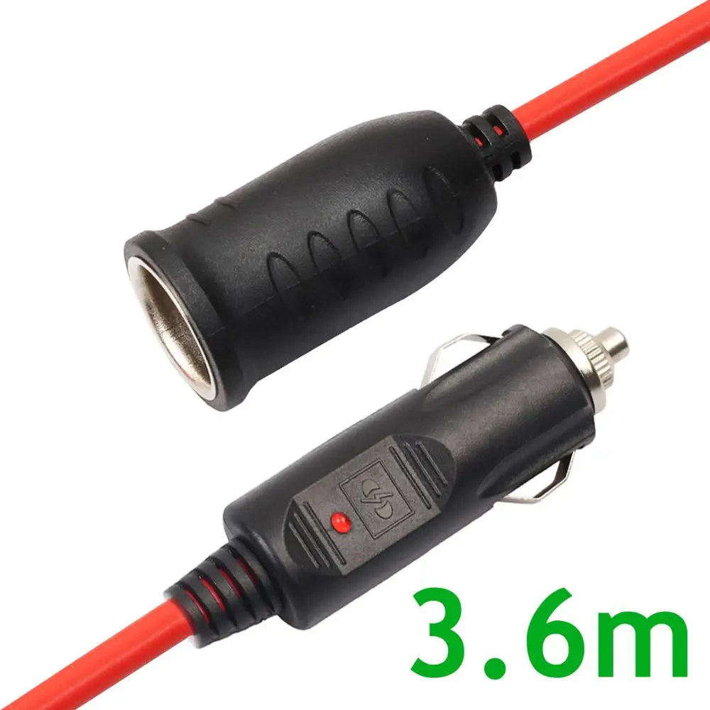 

12V 24V 10A Car Cigarette Lighter Extension Cord 3.5 M Socket Styling Charger Cable Female Socket Plug Car Cigarette Accessories