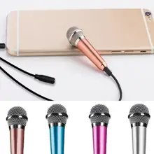 Portable 3.5mm Stereo Studio Mic KTV Karaoke Mini Handheld Microphone For Cell Phone Laptop PC Desktop 5.5cm*1.8cm Small Size